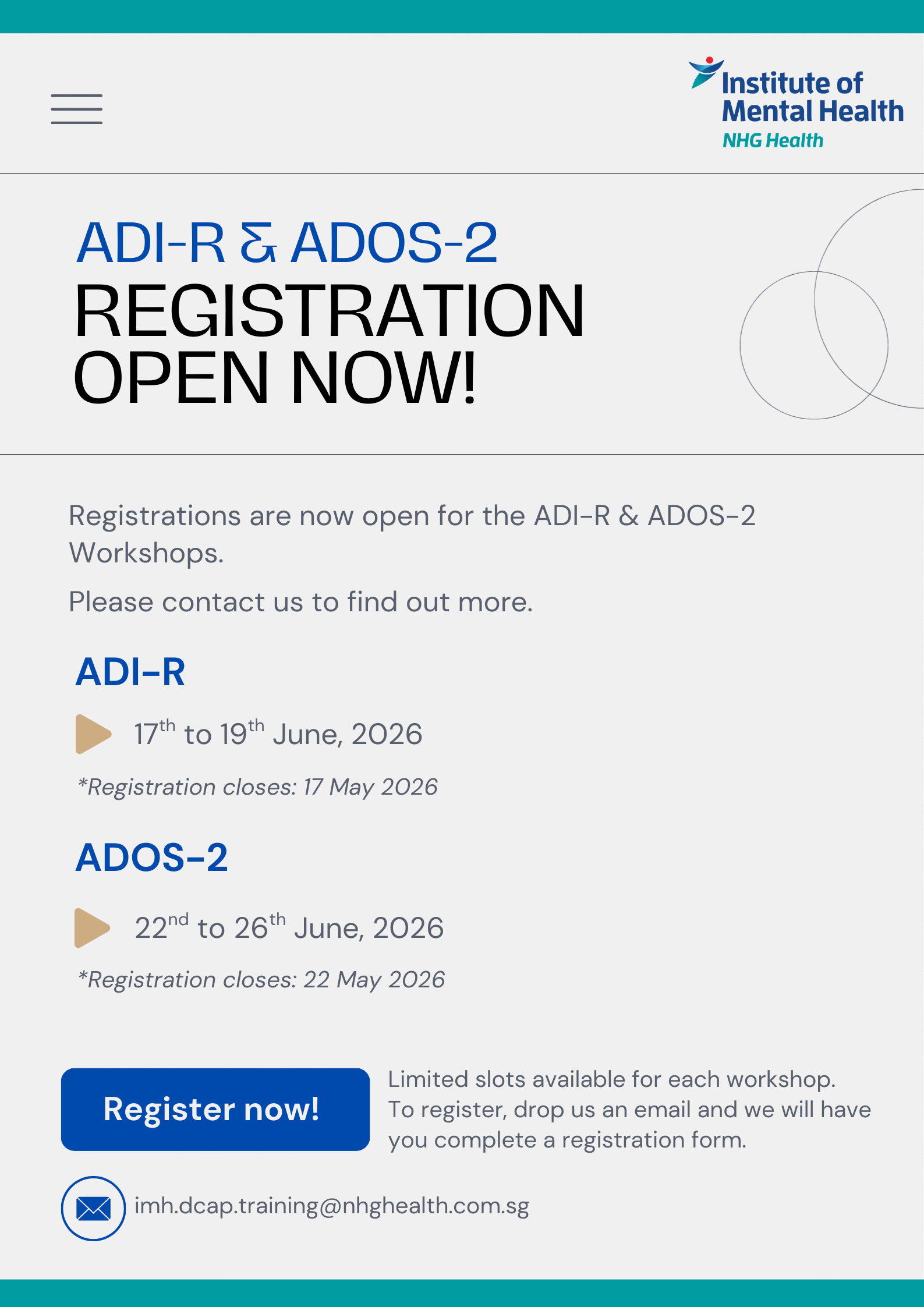 ADI-R and ADOS-2 Workshop Poster